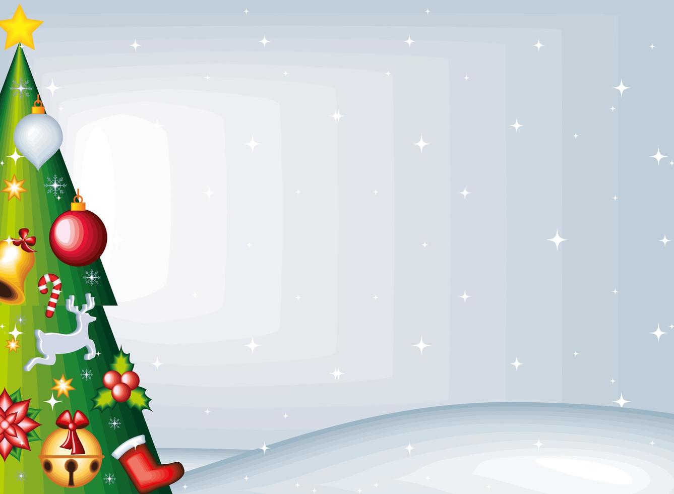 christmas tree and snow vector