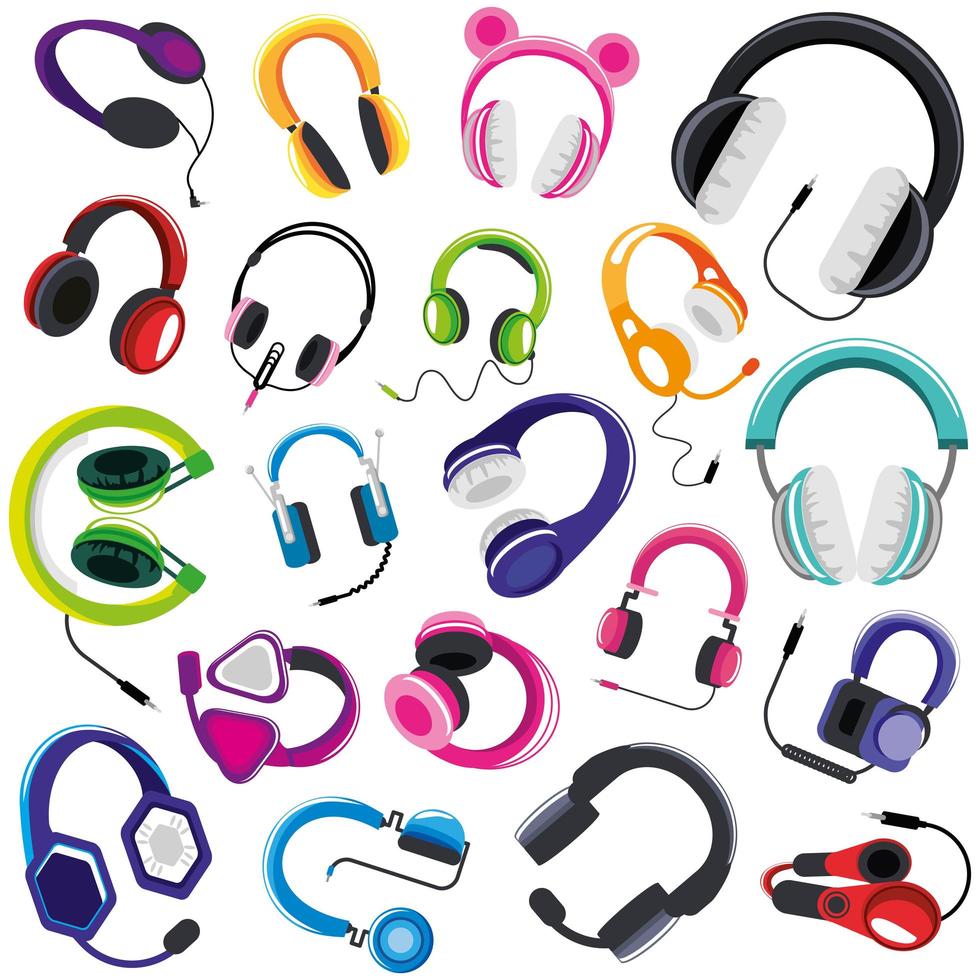 fondo de dispositivos de auriculares vector