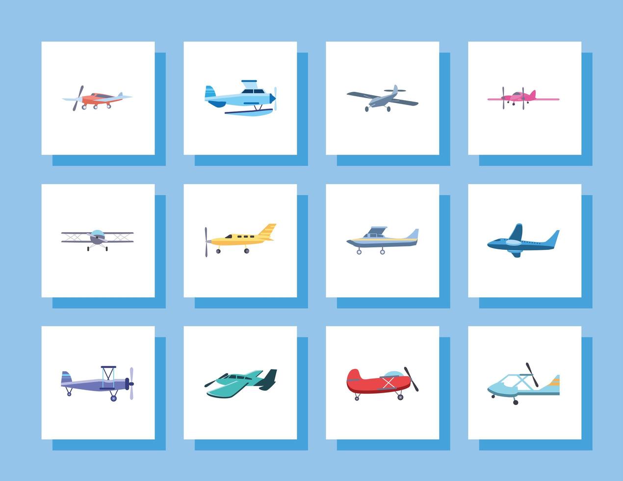 planes on white background vector