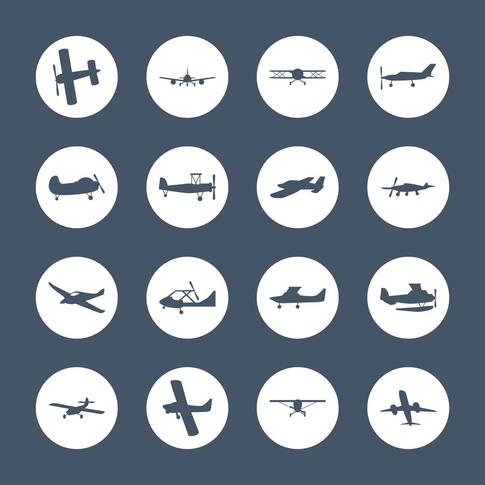 planes silhouette icons vector