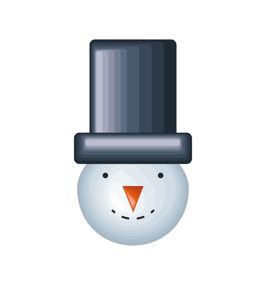 christmas snowman face vector