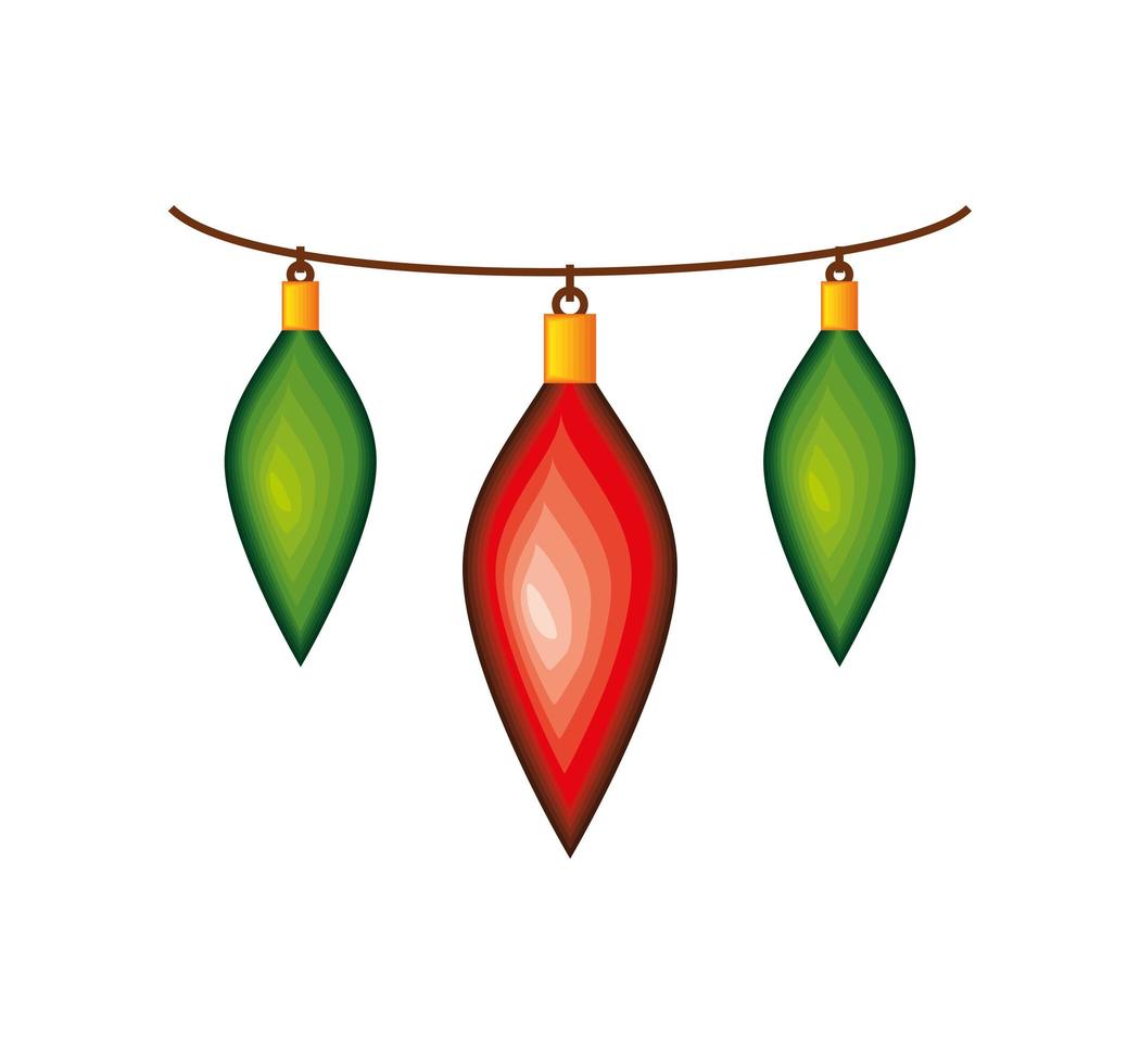 christmas hanging lights vector