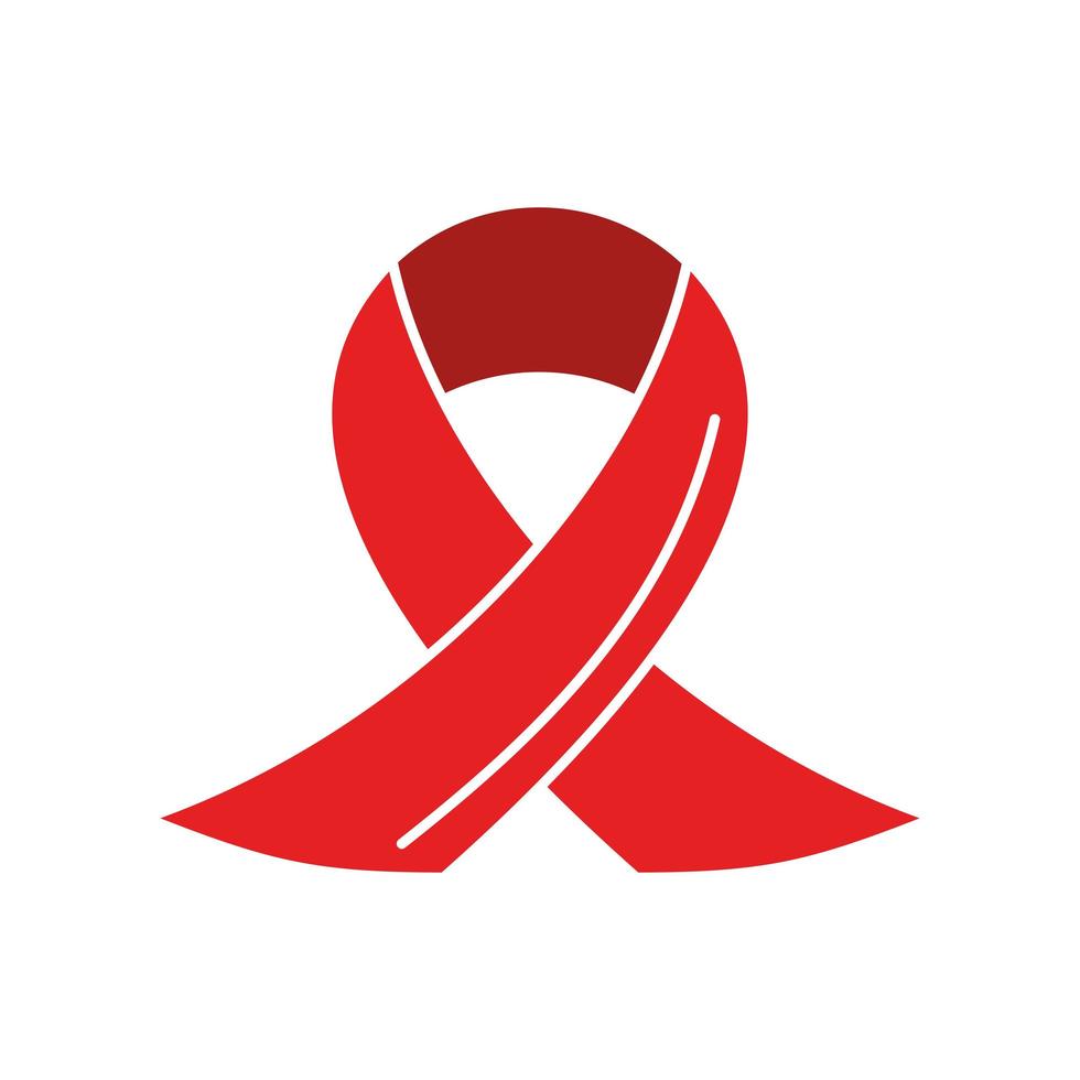 red ribbon campaign AIDS vector