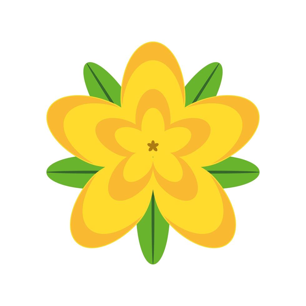 yellow flower leaves vector