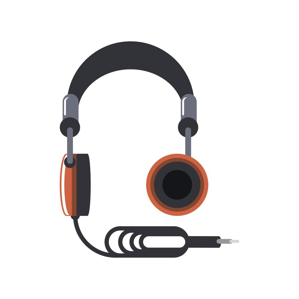 headphones isolated icon vector