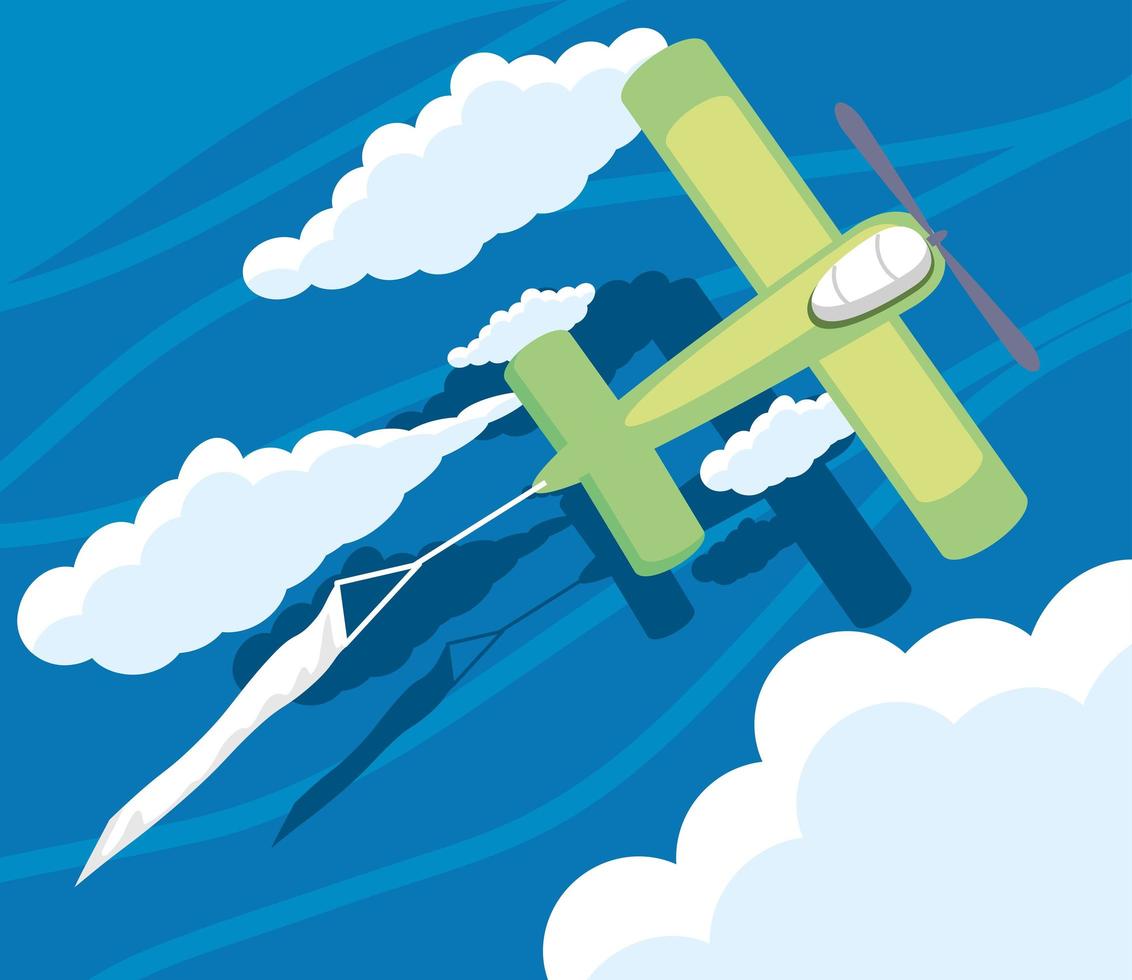 flying plane with banner vector