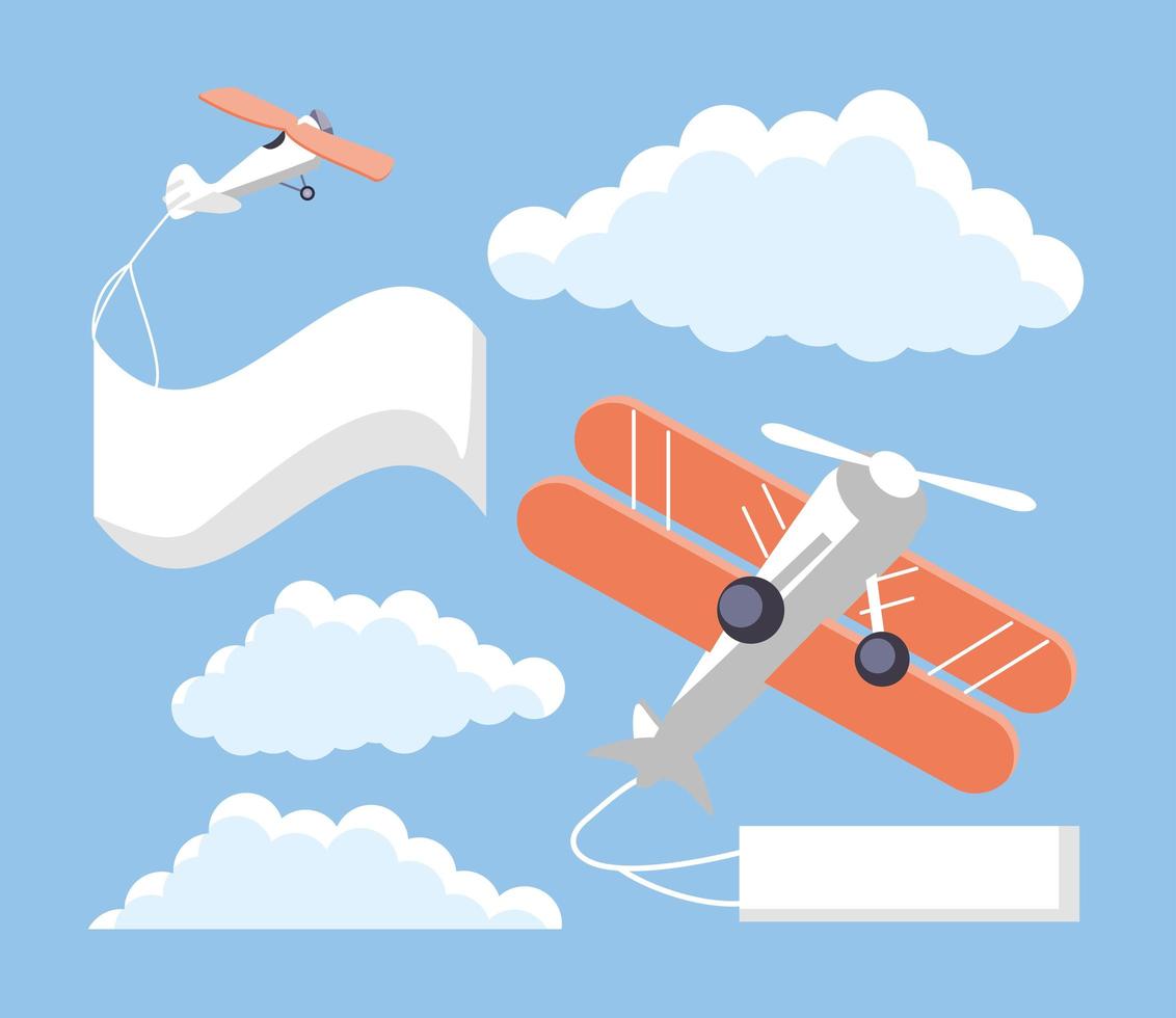 aviones con banner. vector