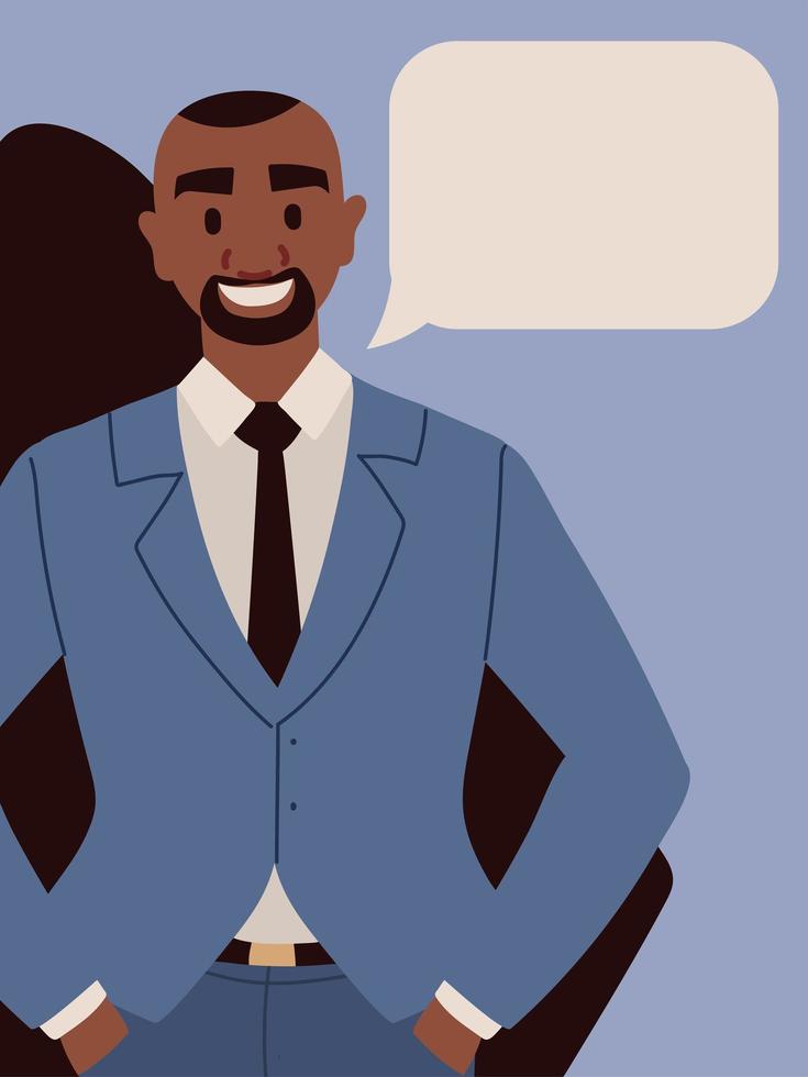 black businessman talking vector