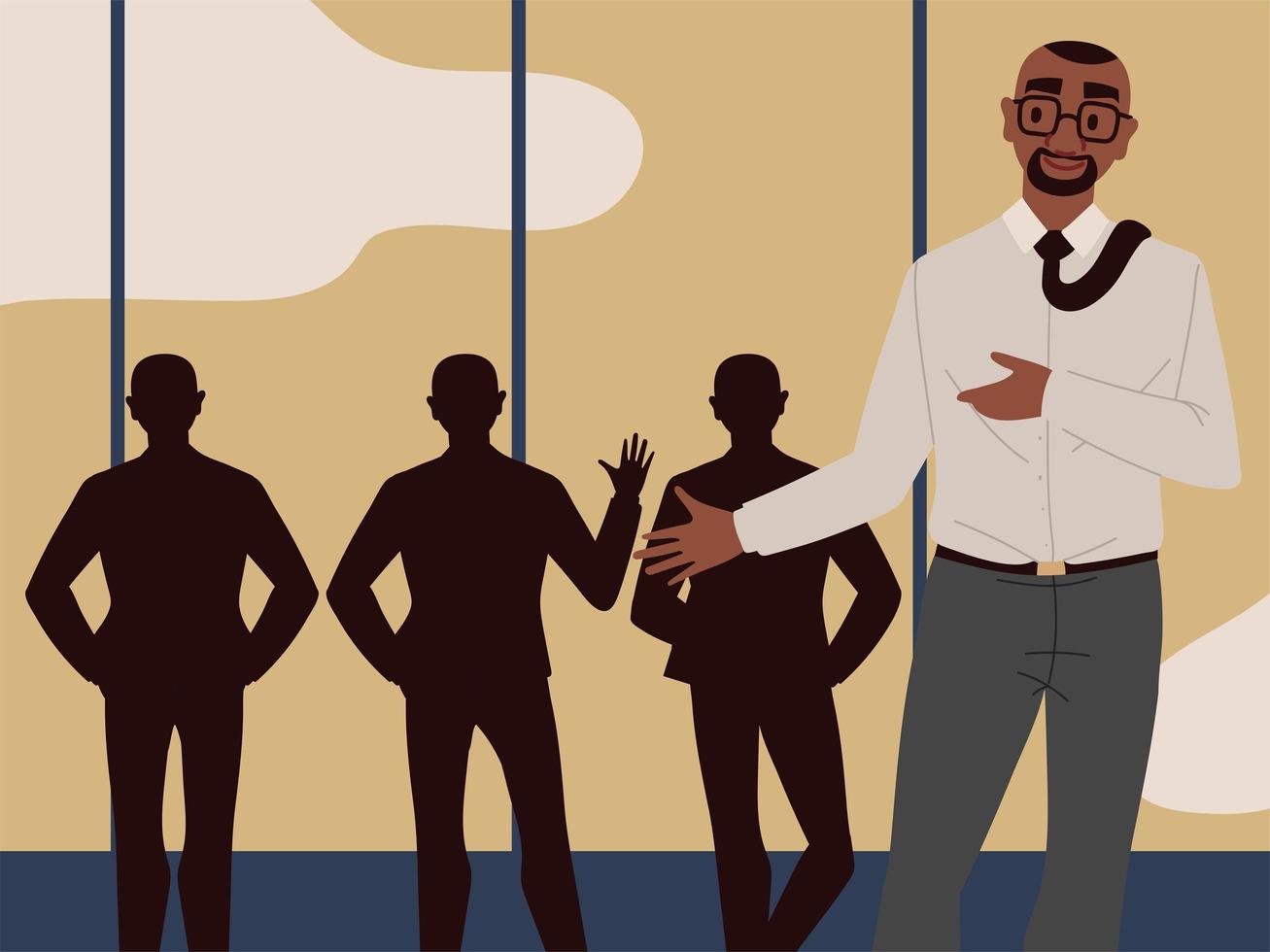 hombre de negocios negro y gente vector