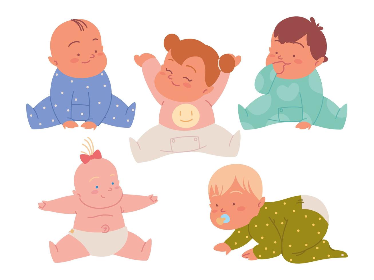 conjunto de dibujos animados bebé vector