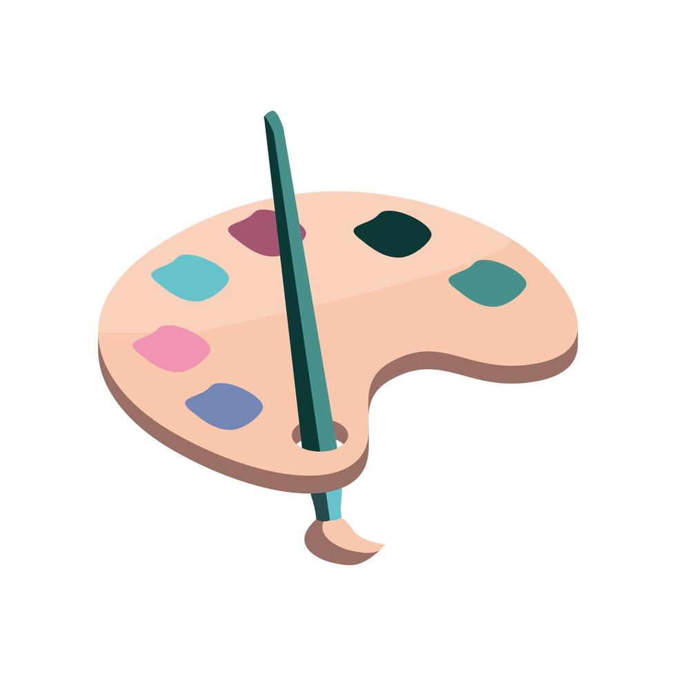 art palette and paintbrush vector