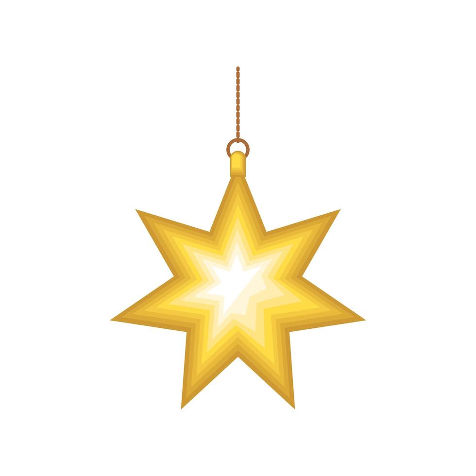 christmas gold star vector