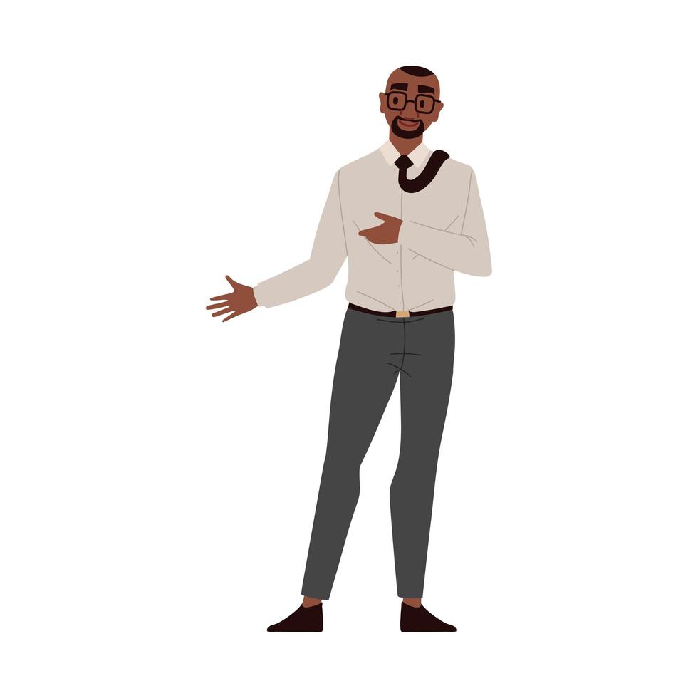 black businessman with glasses vector