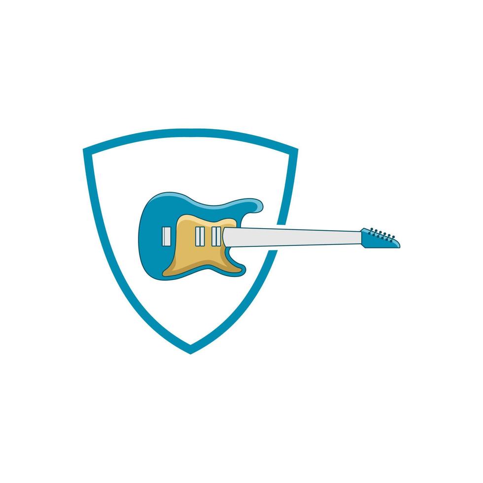 gráfico de vector de ilustración del logotipo de selección de guitarra. perfecto para usar en compañía de música