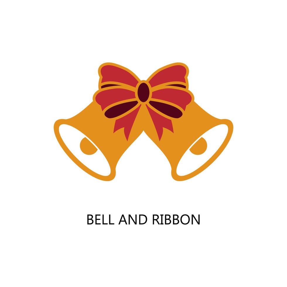 Bell and Ribbon icon. Trendy flat vector Bell and Ribbon icon on white background, vector illustration can be use for web and mobile