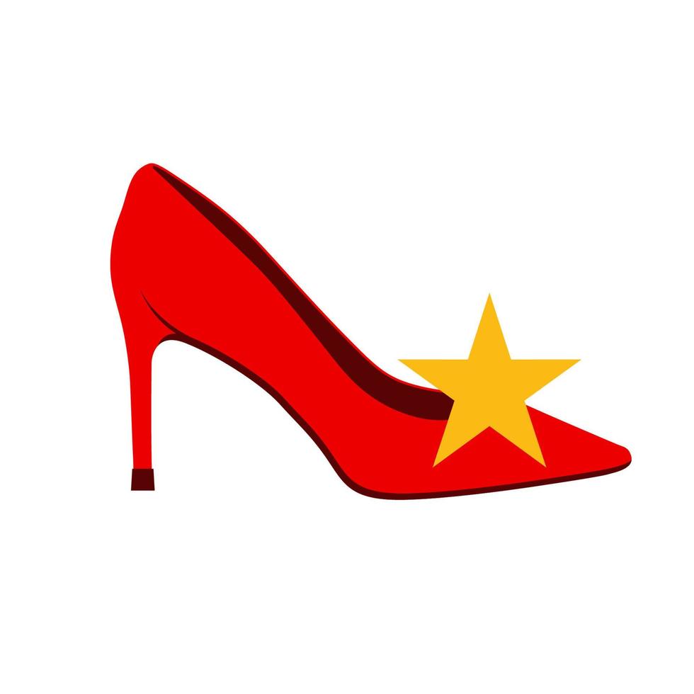 gráfico de vector de ilustración del logotipo de tacones altos estrella. perfecto para usar en empresas de moda