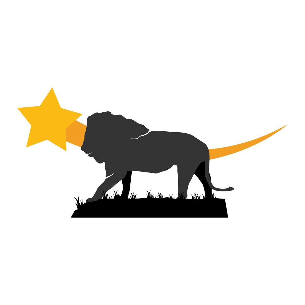 gráfico vectorial de ilustración del logotipo de la estrella del león. perfecto para usar en empresas de tecnología vector