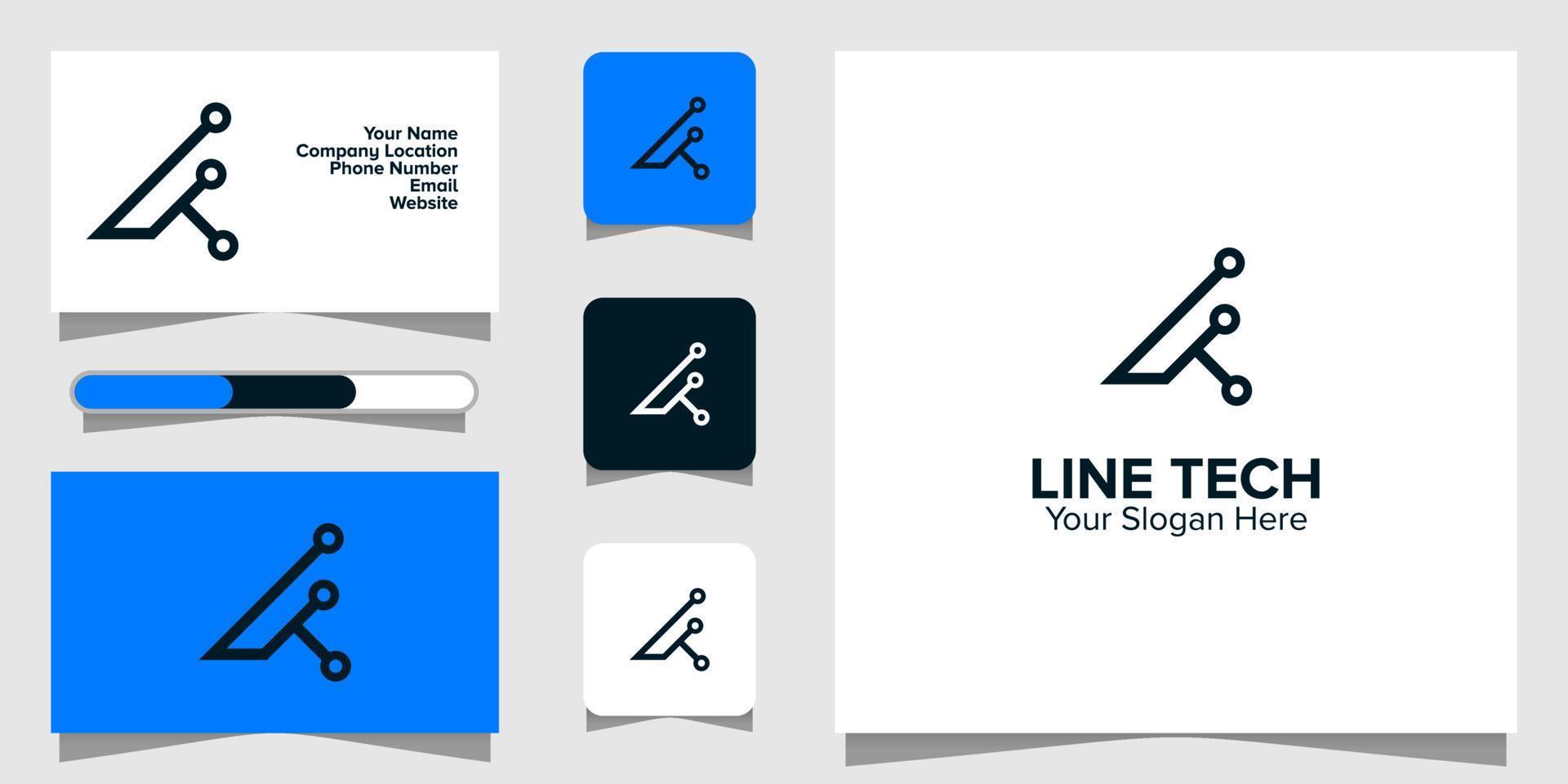 Illustration Vector Graphic of Line Tech Logo. Perfect to use for Technology Company