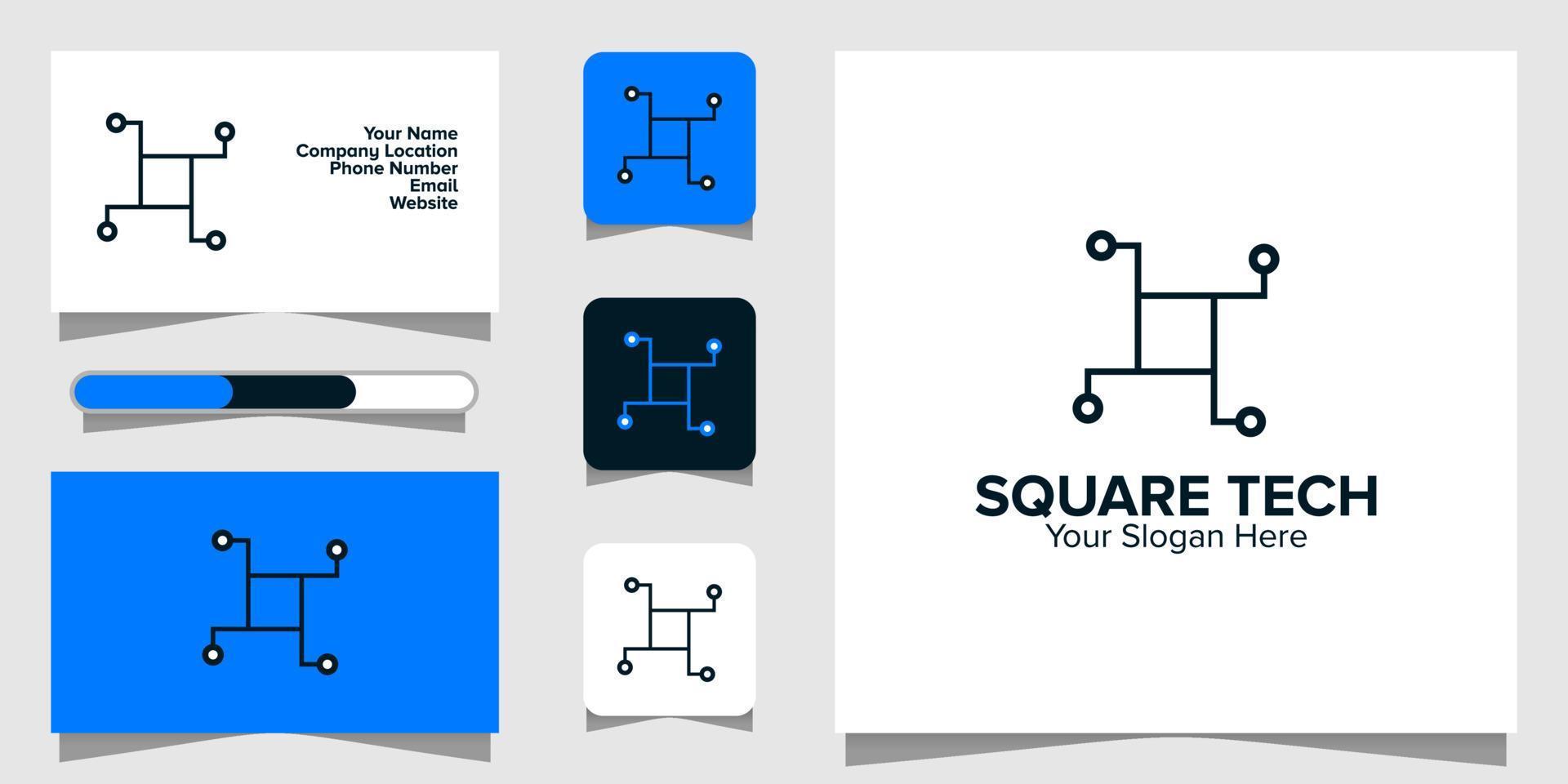 Illustration Vector Graphic of Square Line Tech Logo. Perfect to use for Technology Company