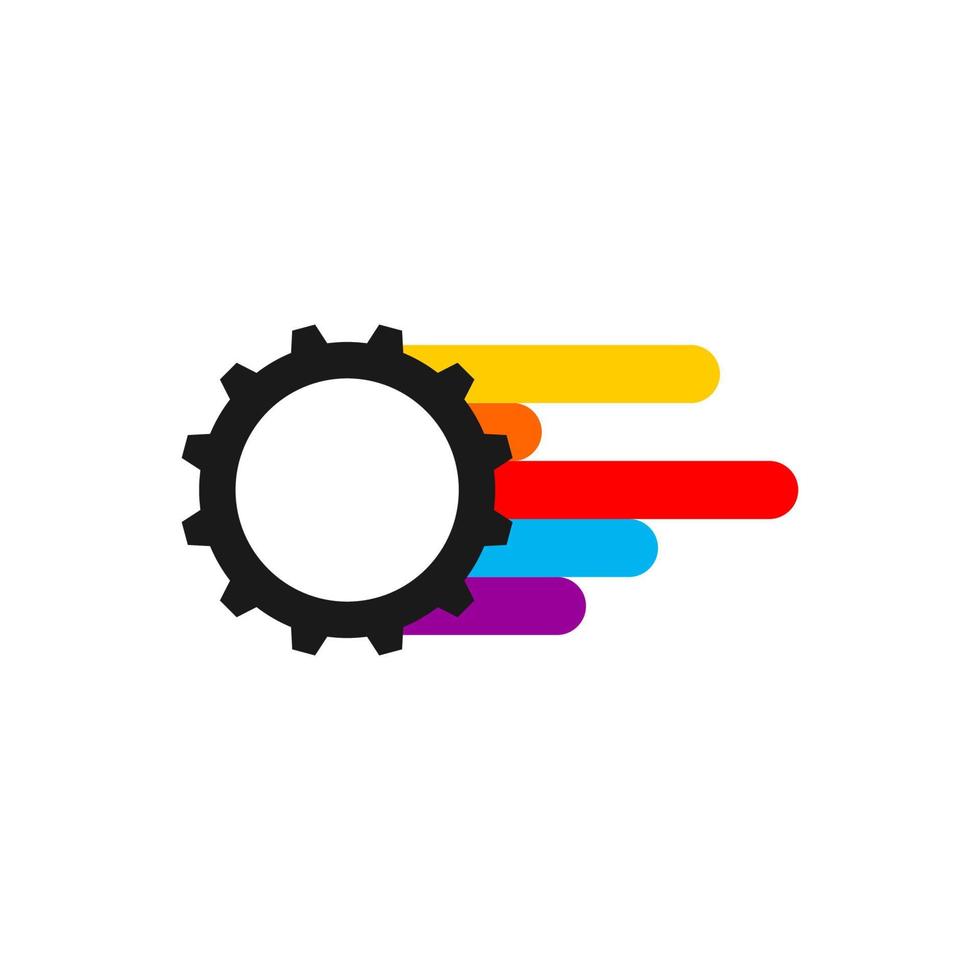 Illustration Vector Graphic of Colorful Gear Logo