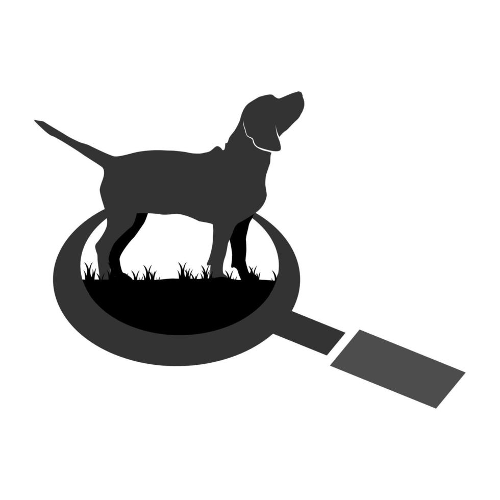 gráfico de vector de ilustración del logotipo de búsqueda de perro beagle. perfecto para usar en empresas de tecnología