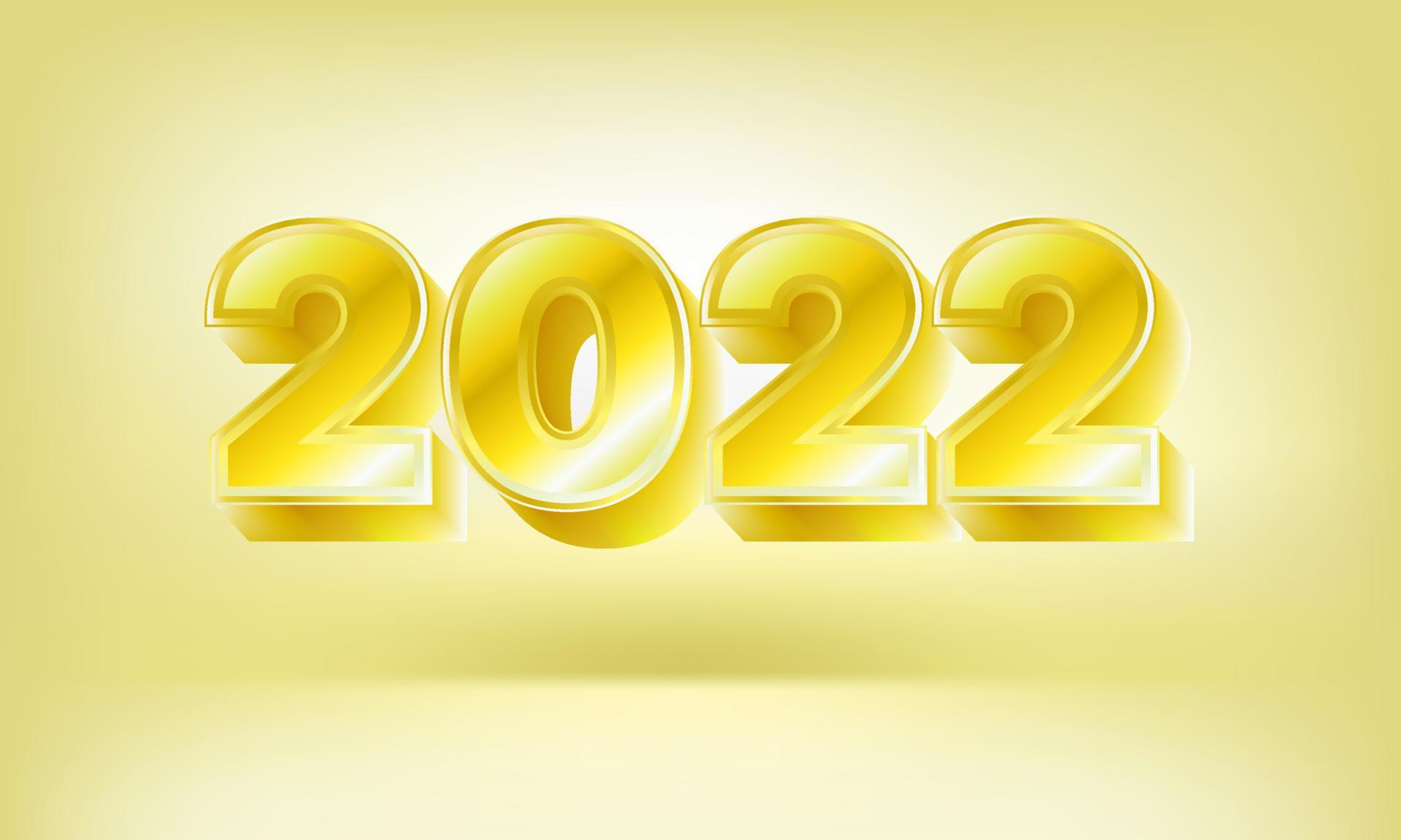 Happy new year 2022 realistic gold number, 2022 3D 4800872 Vector Art ...