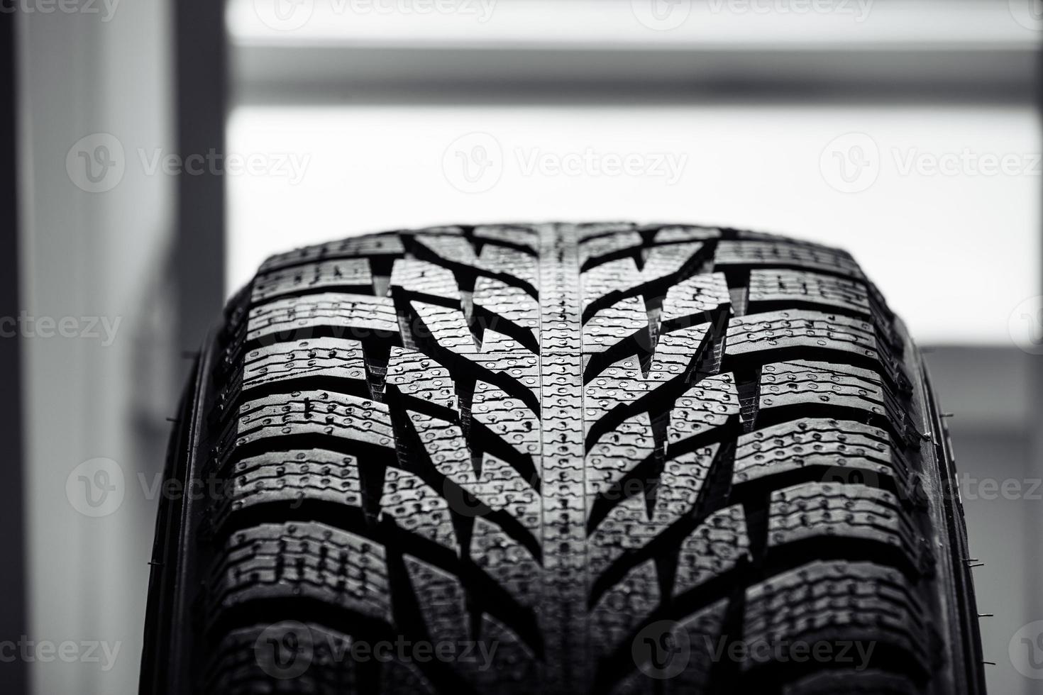 close up of Car tire wheel profile structure. selective focus photo