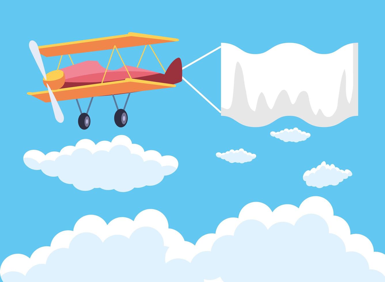 flying plane with banner vector