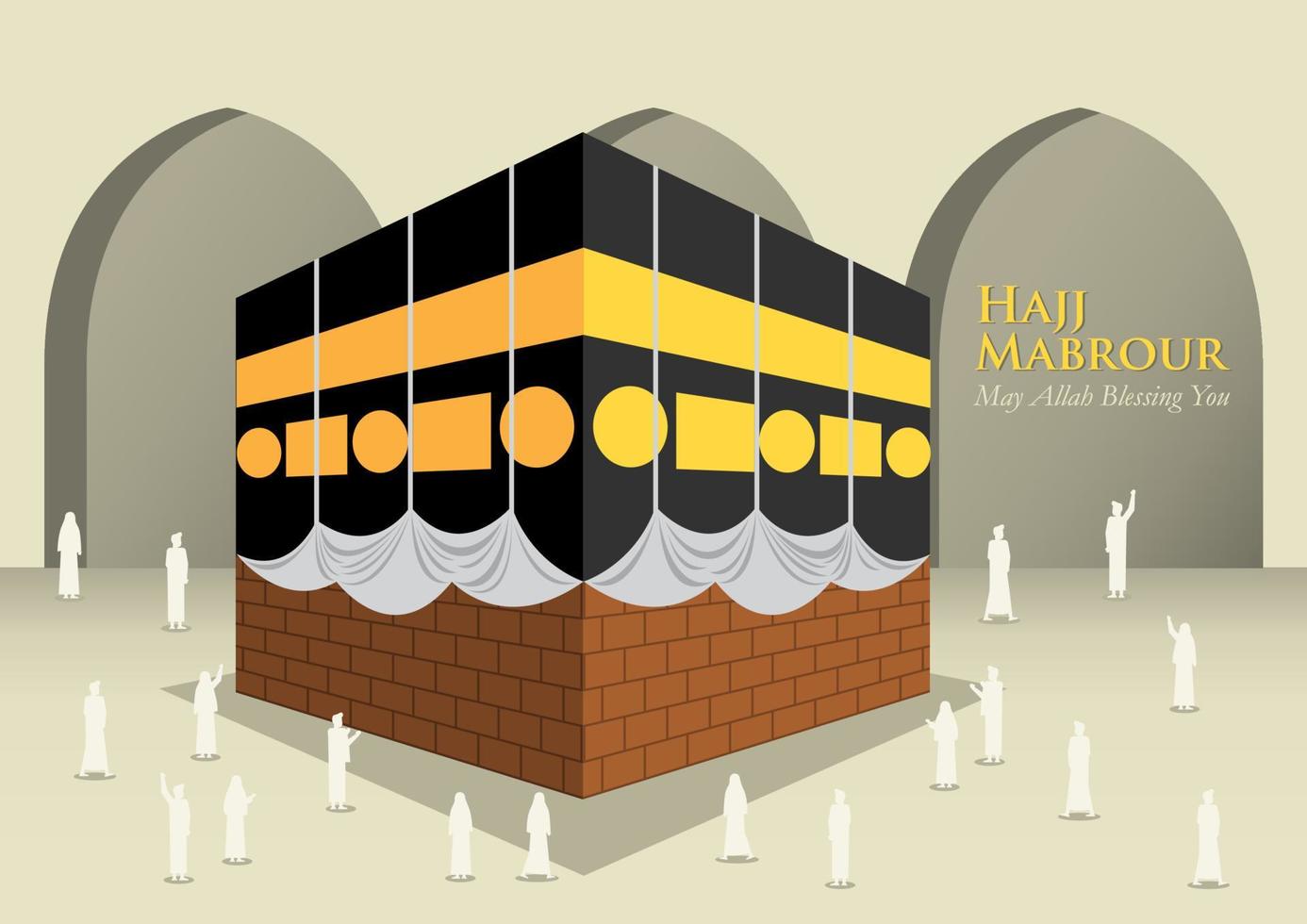 Muslim people around Kaaba vector