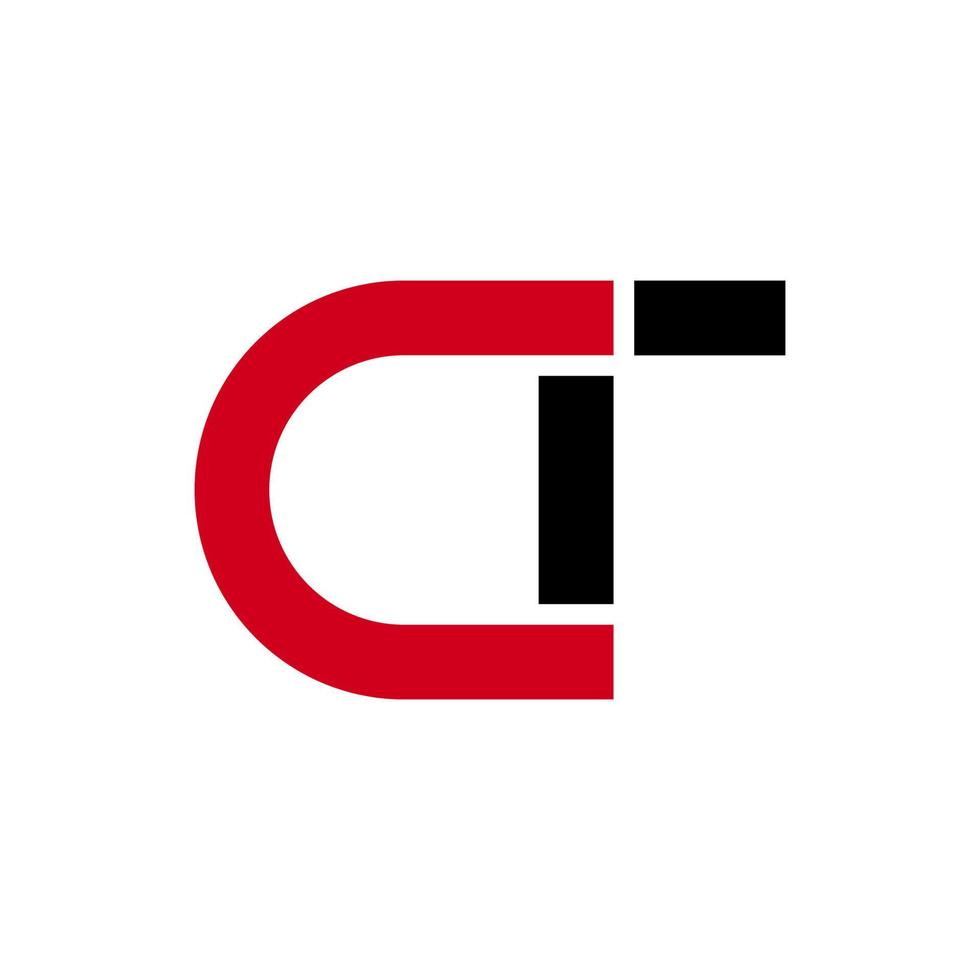 gráfico de vector de ilustración del logotipo de letra ct moderno. perfecto para usar en empresas de tecnología