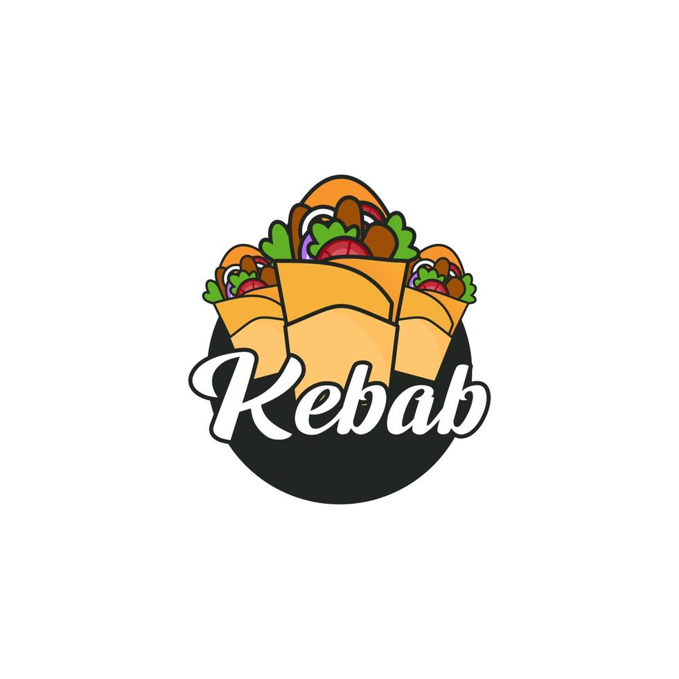 logotipo de kebab moderno vector