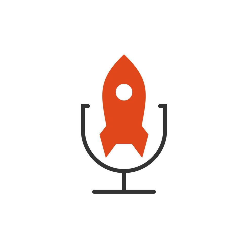 Illustration Vector Graphic of Rocket Podcast Logo. Perfect to use for Technology Company