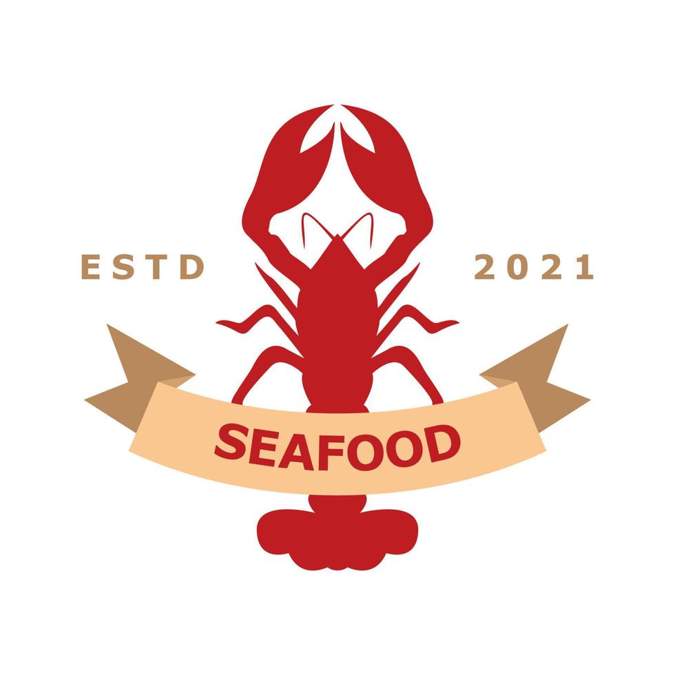 gráfico de vector de ilustración del logotipo de restaurante de mariscos de langosta. perfecto para usar en empresas de alimentos
