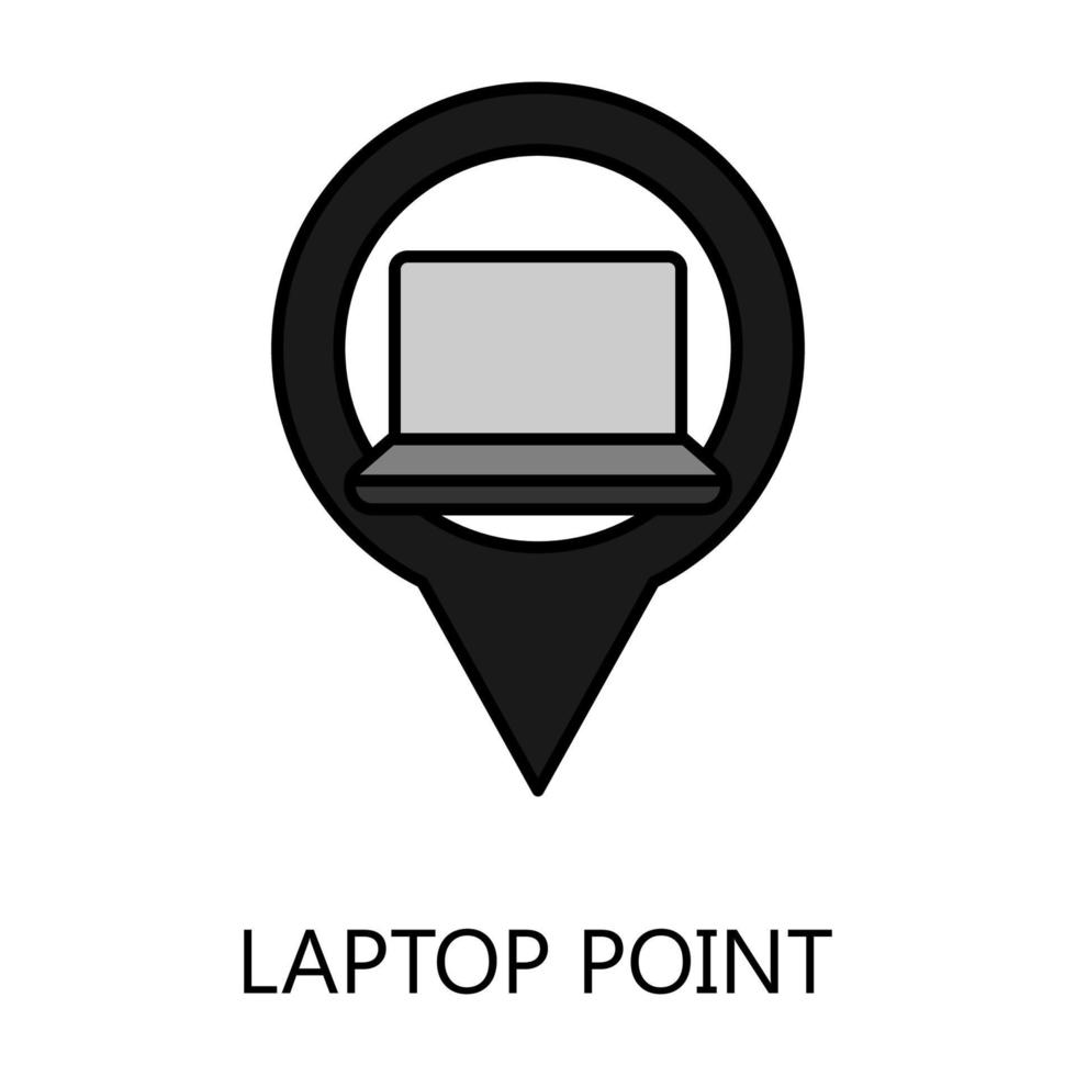 Laptop Point icon. Trendy flat vector Laptop Point icon on white background, vector illustration can be use for web and mobile