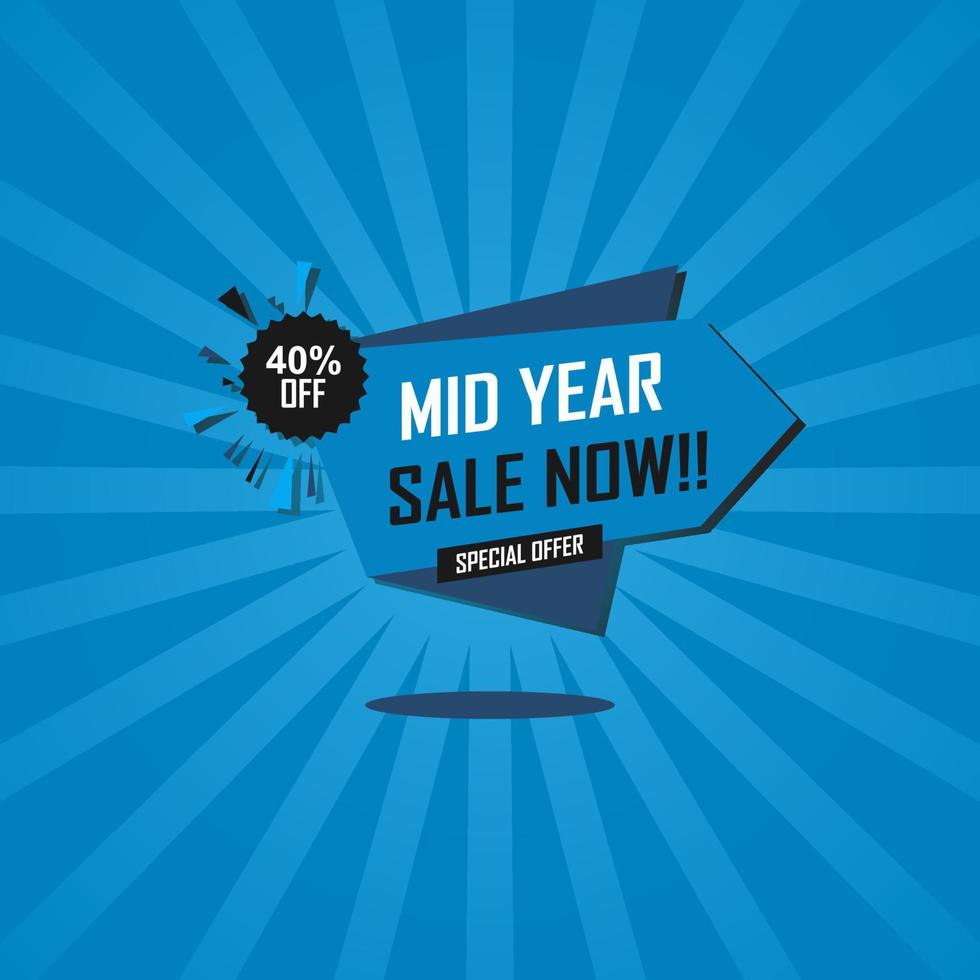 Illustration Vector Graphic of Mid Year Sale Banner. Perfect to use for Sales Promotion