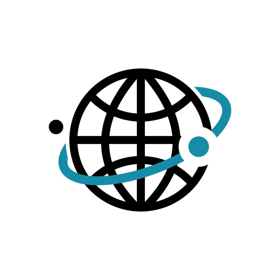 gráfico de vector de ilustración del logotipo del planeta tierra. perfecto para usar en empresas de tecnología