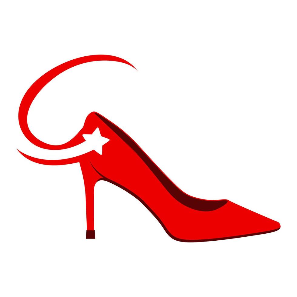 gráfico de vector de ilustración del logotipo de tacones altos estrella. perfecto para usar en empresas de moda