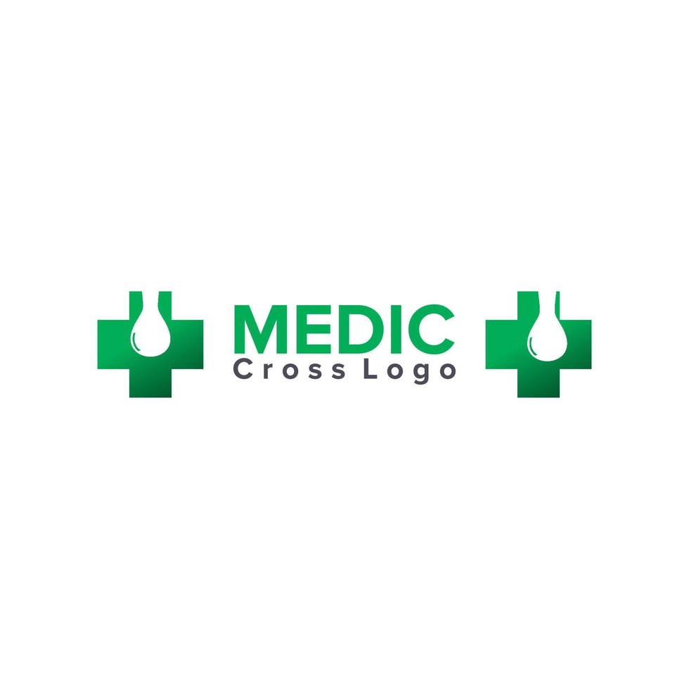 gráfico de vector de ilustración del logotipo de la cruz verde. perfecto para usar con logotipo médico