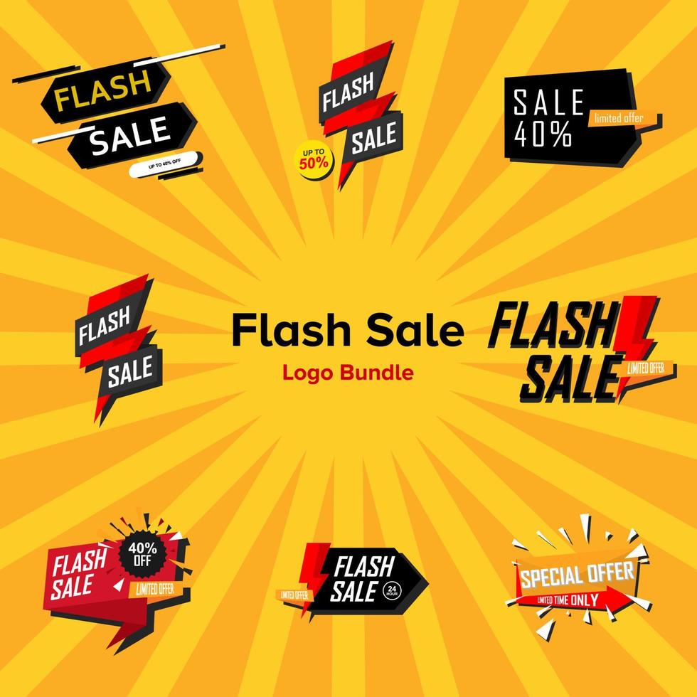 Illustration Vector Graphic of Flash Sale Logo Bundle