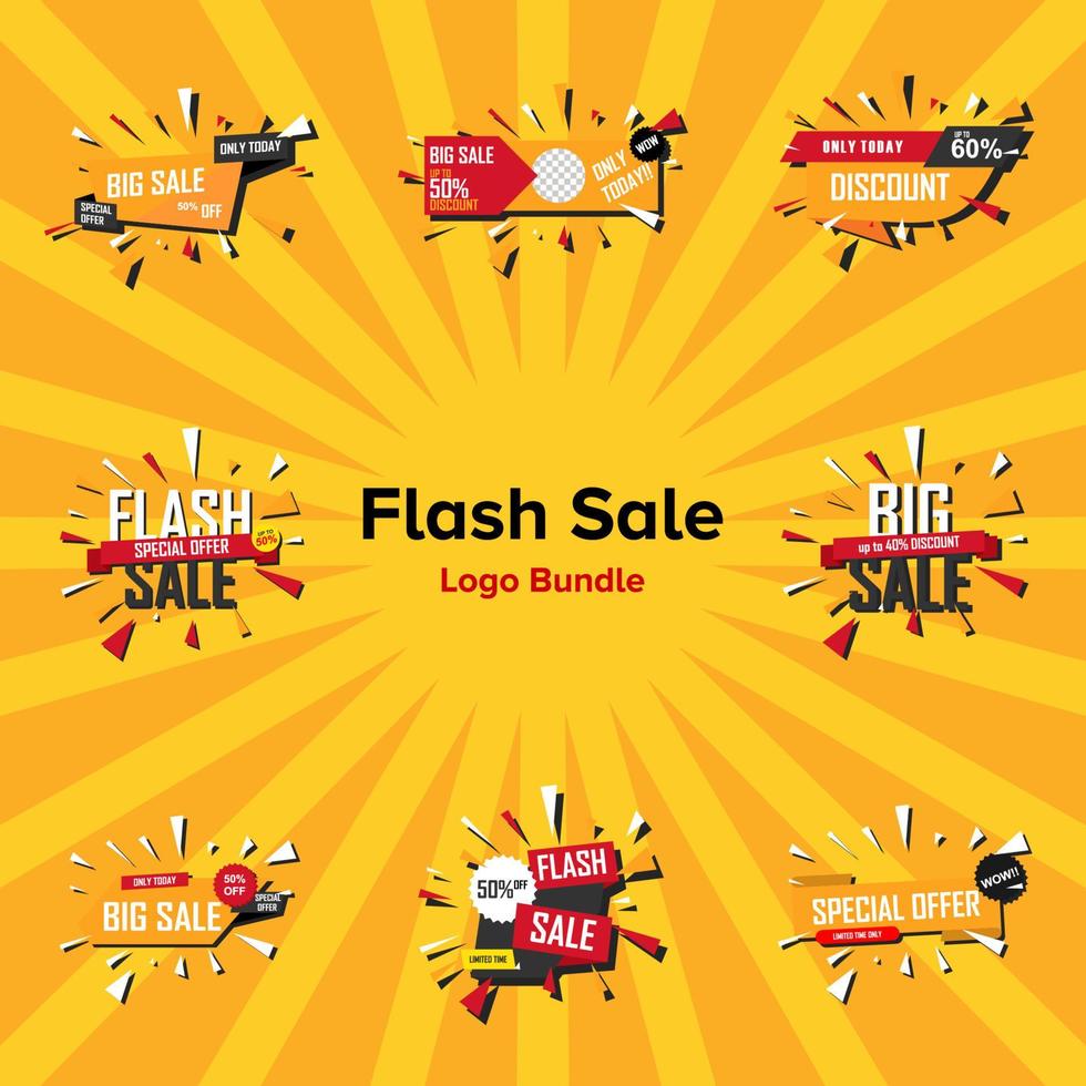 Illustration Vector Graphic of Flash Sale Logo Bundle