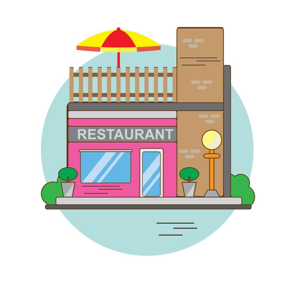 Ilustración de restaurante diseño plano plantilla vectorial eps 10 vector