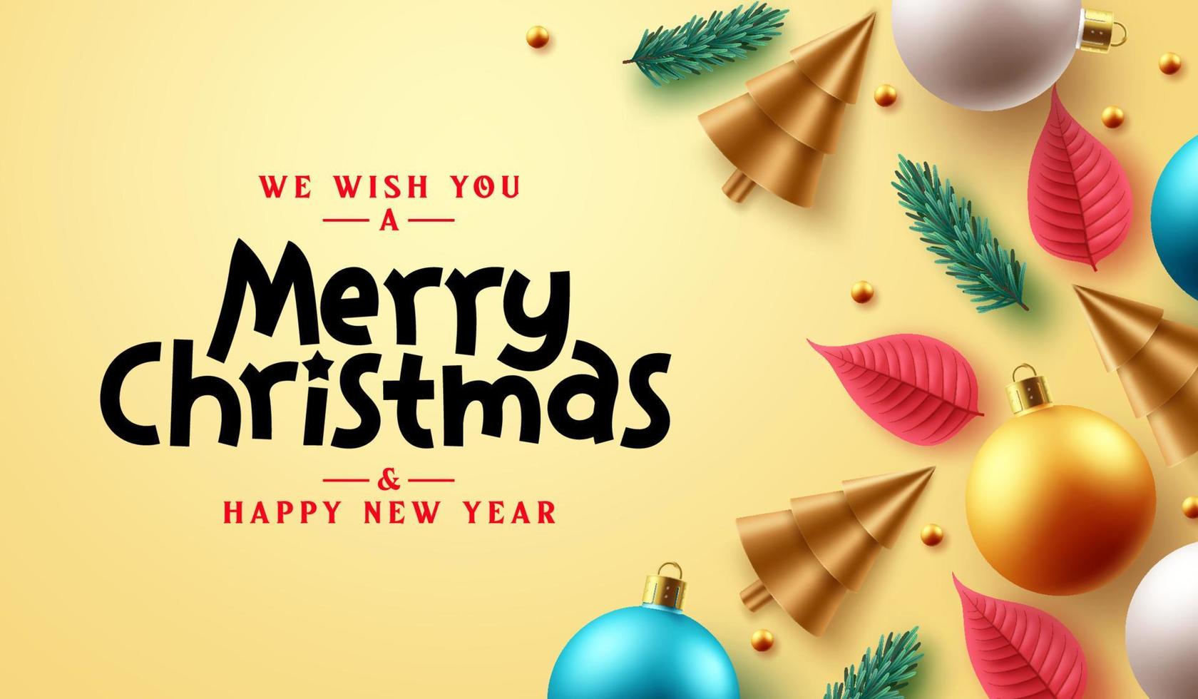 Merry christmas vector background design. Christmas greeting text ...