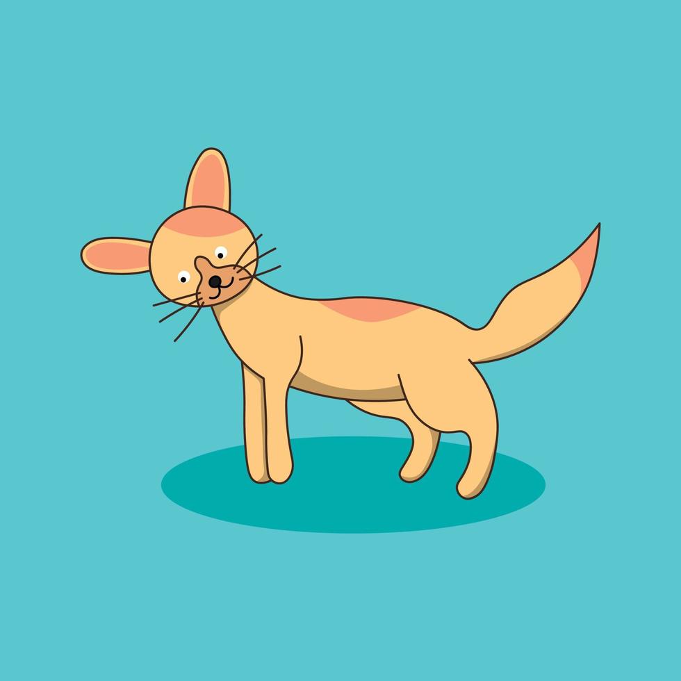 cute fox looking for something, vector illustration
