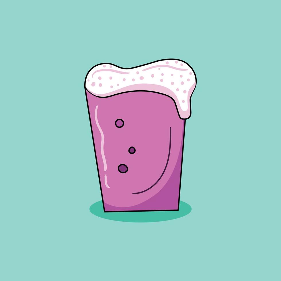 design vector illustration of soda in  pink glass