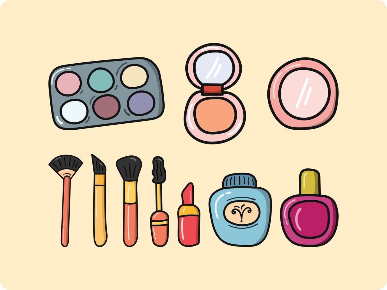 paquete conjunto de ilustración cosmética vector