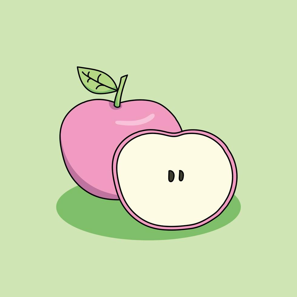 vector illustration of a couple apple fruit