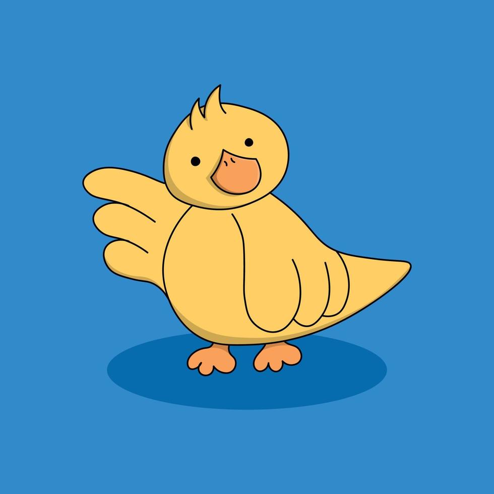 Cute little duck mascot illustration vector