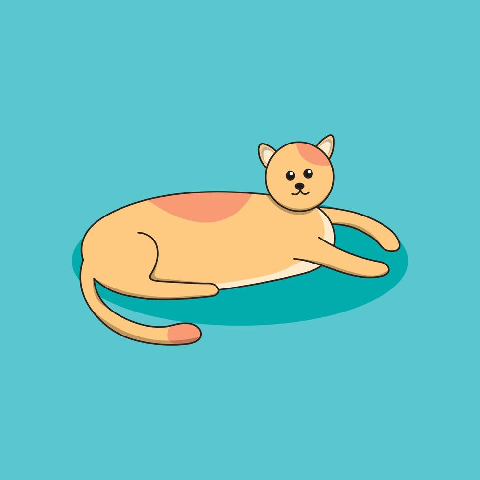 lindo gato está sentado relajado, ilustración vectorial vector