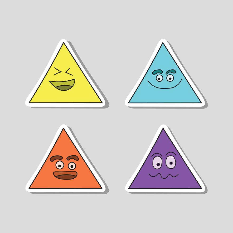 doodle triangle face expression illustration vector