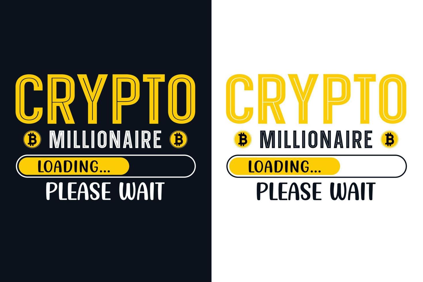 diseño de camiseta de cripto millonario bitcoin vector